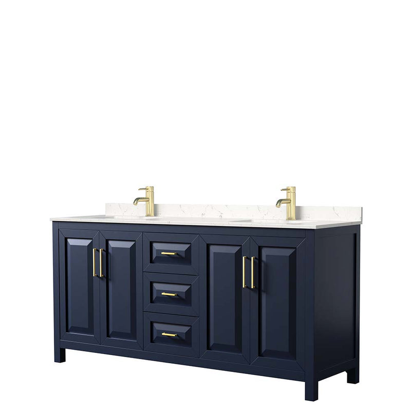 Daria 72 Inch Double Bathroom Vanity in Dark Blue - 29
