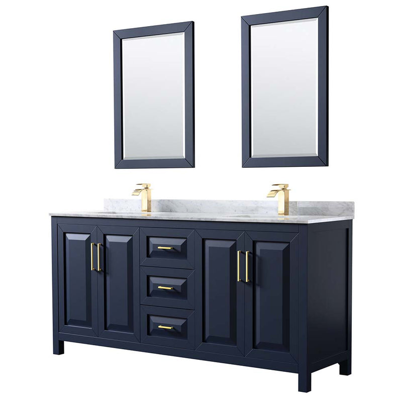 Daria 72 Inch Double Bathroom Vanity in Dark Blue - 53