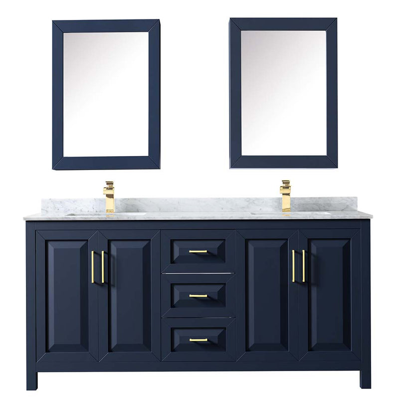 Daria 72 Inch Double Bathroom Vanity in Dark Blue - 65