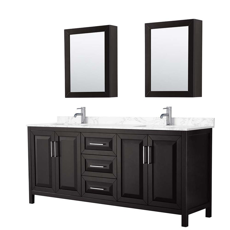 Daria 80 Inch Double Bathroom Vanity in Dark Espresso - 24