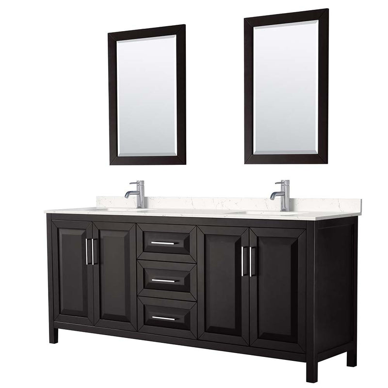 Daria 80 Inch Double Bathroom Vanity in Dark Espresso - 34