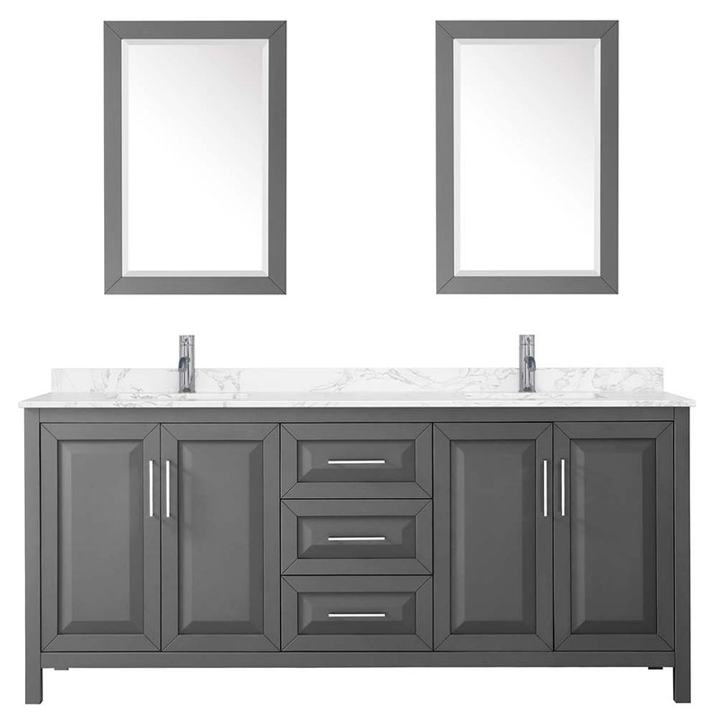 Daria 80 Inch Double Bathroom Vanity in Dark Gray - 16