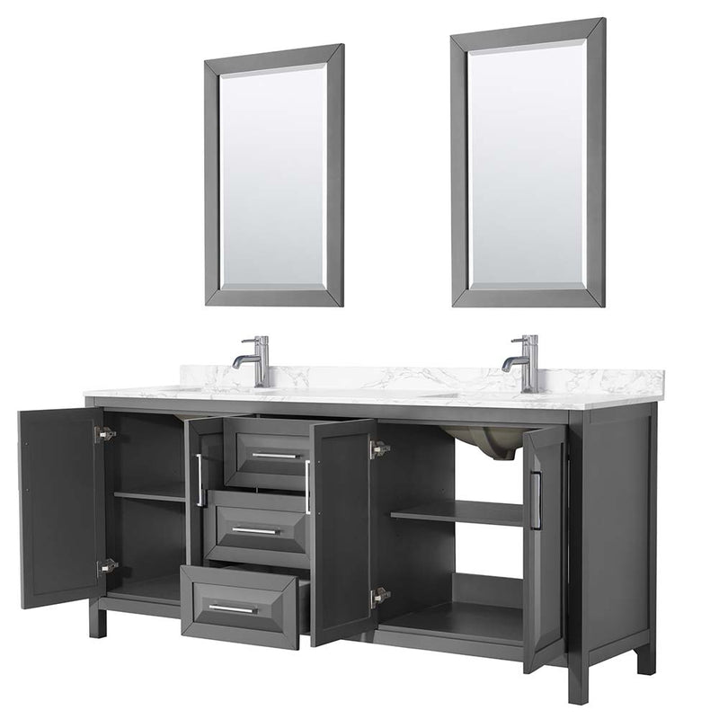 Daria 80 Inch Double Bathroom Vanity in Dark Gray - 15