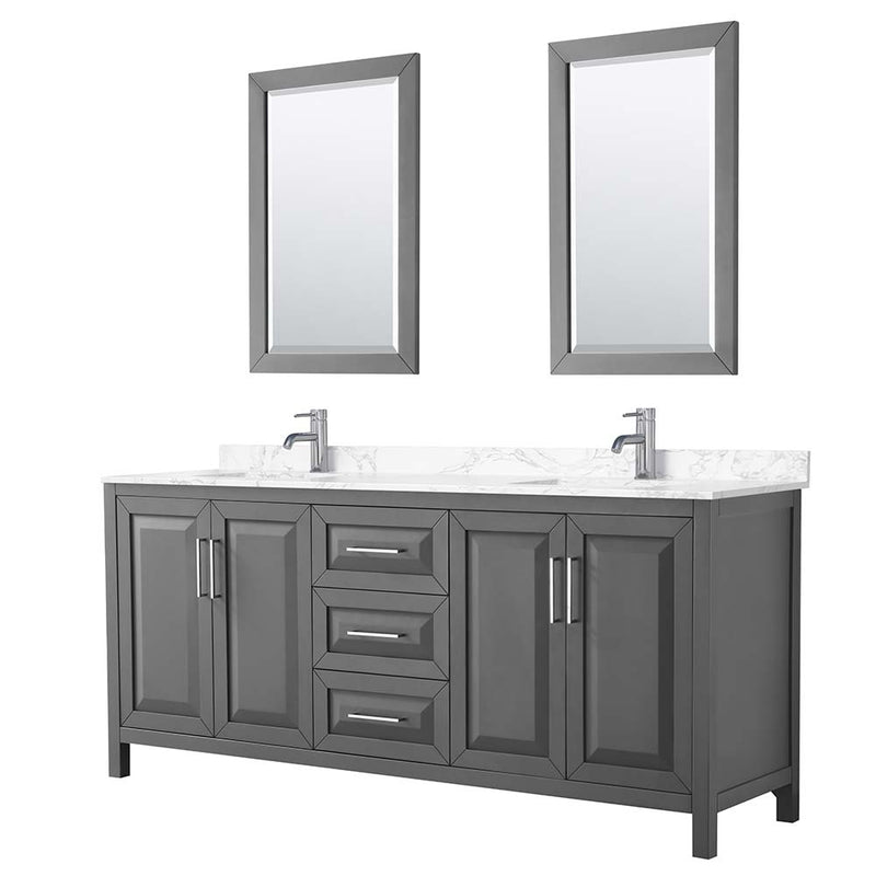 Daria 80 Inch Double Bathroom Vanity in Dark Gray - 14