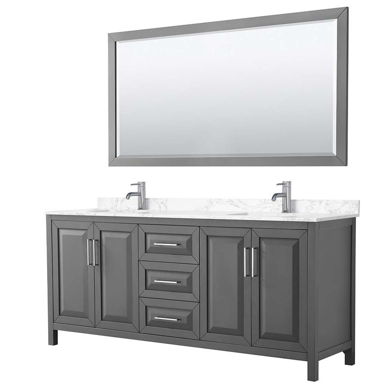 Daria 80 Inch Double Bathroom Vanity in Dark Gray - 19