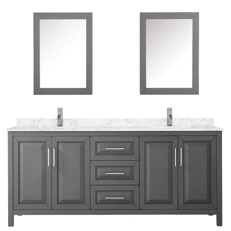 Daria 80 Inch Double Bathroom Vanity in Dark Gray - 26