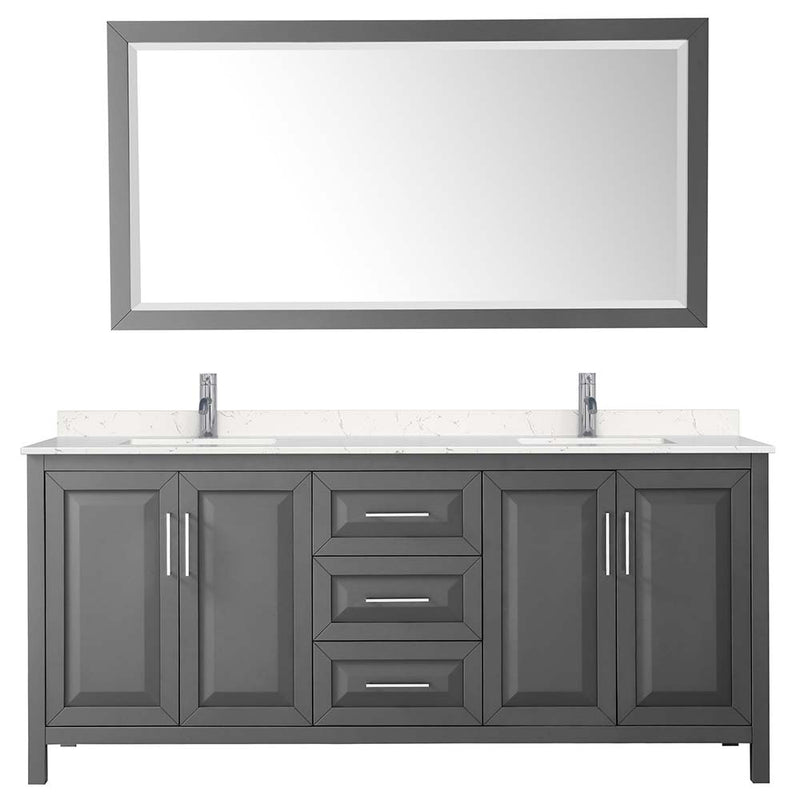 Daria 80 Inch Double Bathroom Vanity in Dark Gray - 41