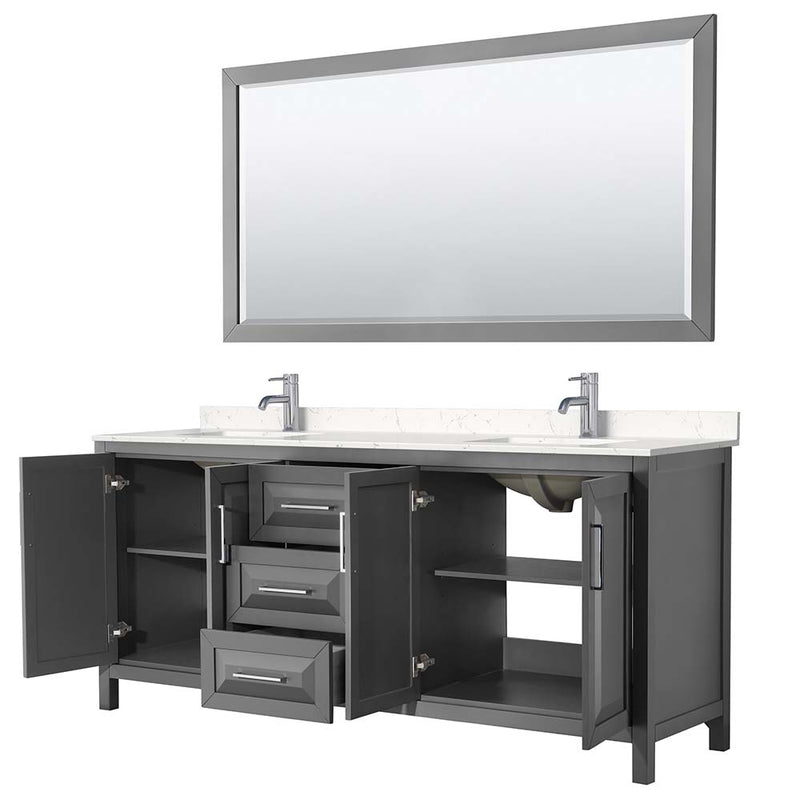 Daria 80 Inch Double Bathroom Vanity in Dark Gray - 40