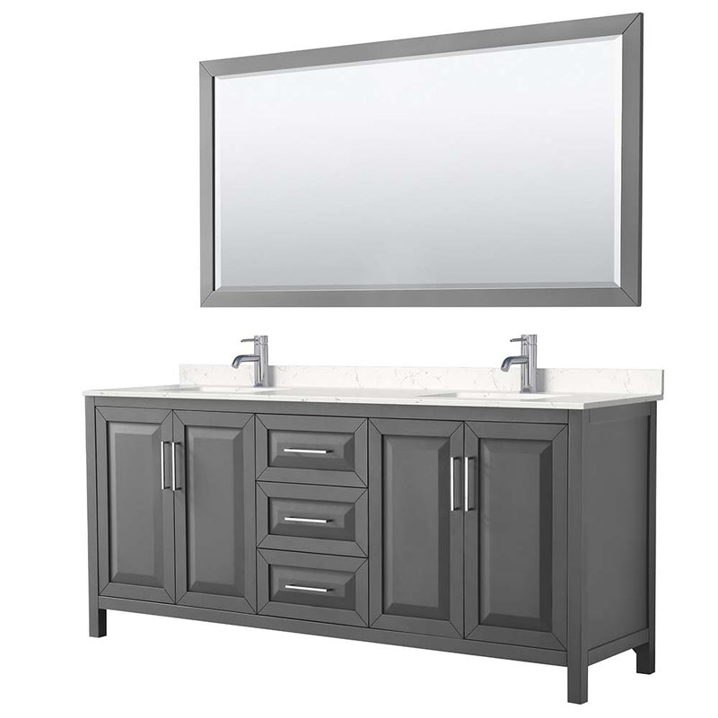 Daria 80 Inch Double Bathroom Vanity in Dark Gray - 39