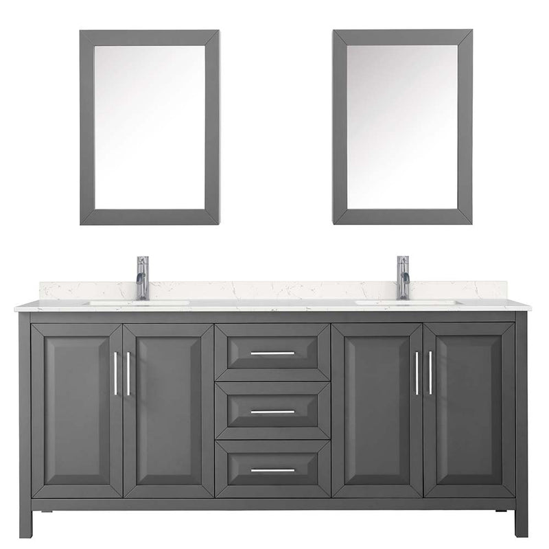 Daria 80 Inch Double Bathroom Vanity in Dark Gray - 46