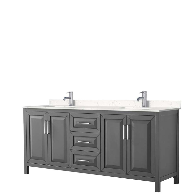 Daria 80 Inch Double Bathroom Vanity in Dark Gray - 30