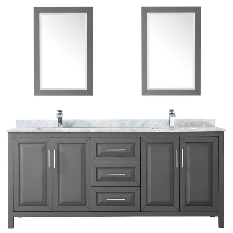Daria 80 Inch Double Bathroom Vanity in Dark Gray - 56