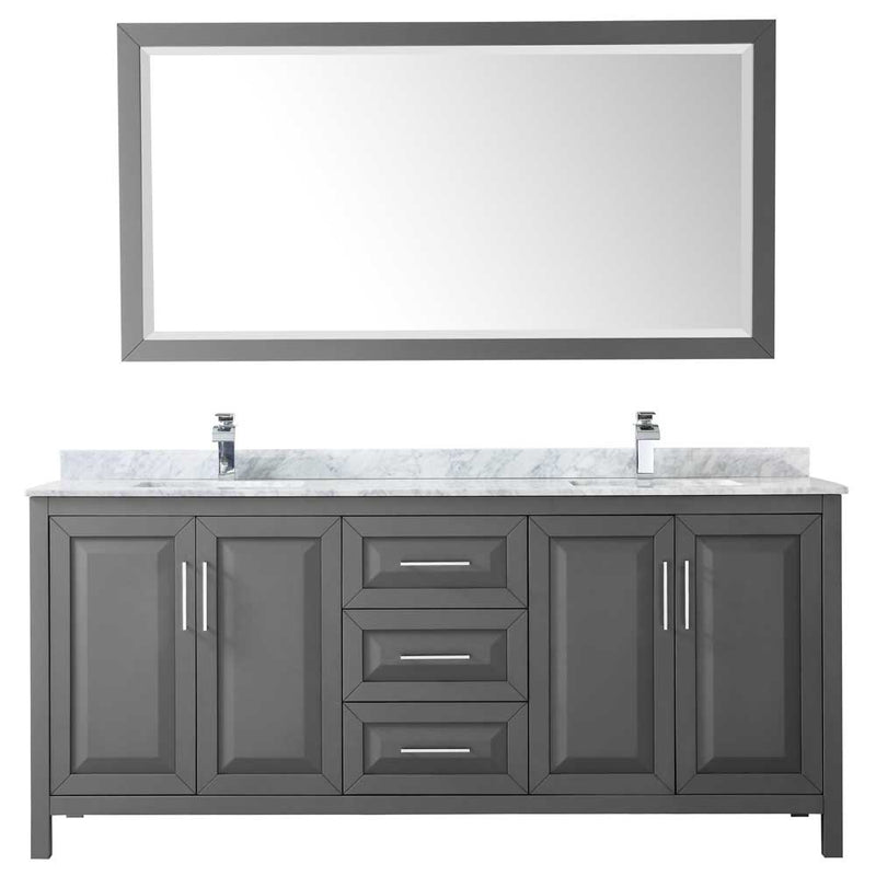 Daria 80 Inch Double Bathroom Vanity in Dark Gray - 61