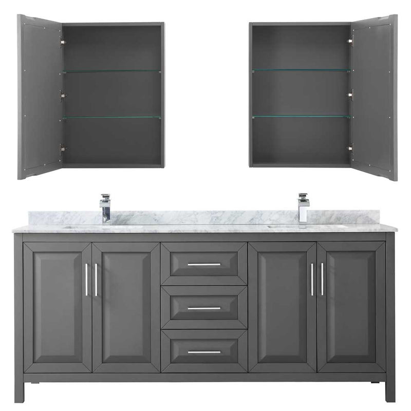 Daria 80 Inch Double Bathroom Vanity in Dark Gray - 67