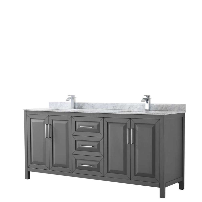 Daria 80 Inch Double Bathroom Vanity in Dark Gray - 50