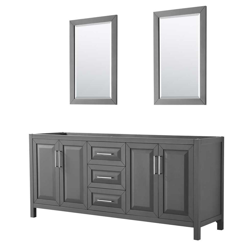 Daria 80 Inch Double Bathroom Vanity in Dark Gray - 2