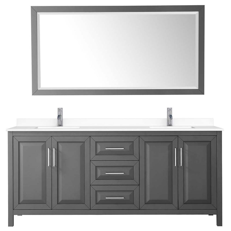 Daria 80 Inch Double Bathroom Vanity in Dark Gray - 83