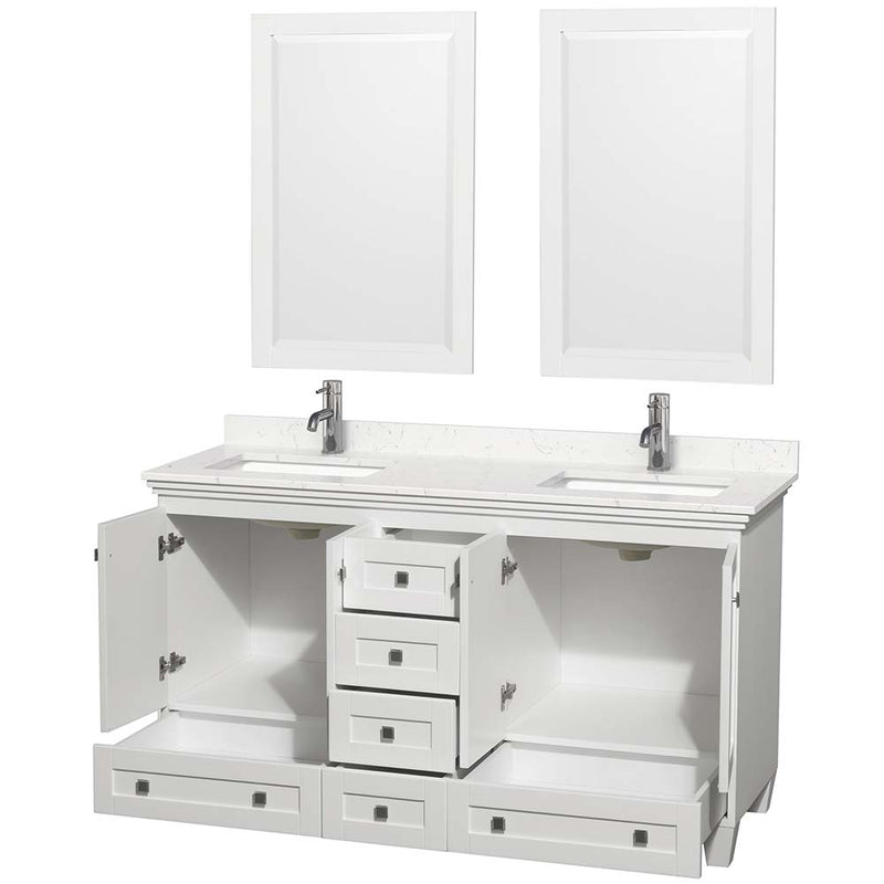 Acclaim 60 Inch Double Bathroom Vanity in White - 19