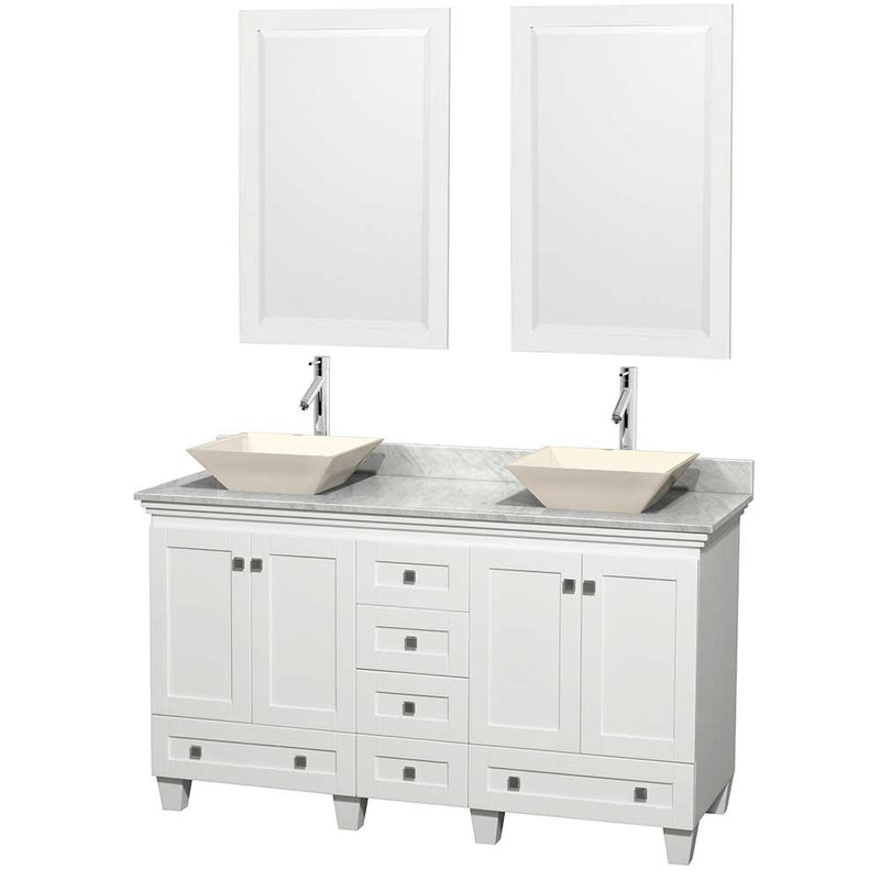 Acclaim 60 Inch Double Bathroom Vanity in White - 24