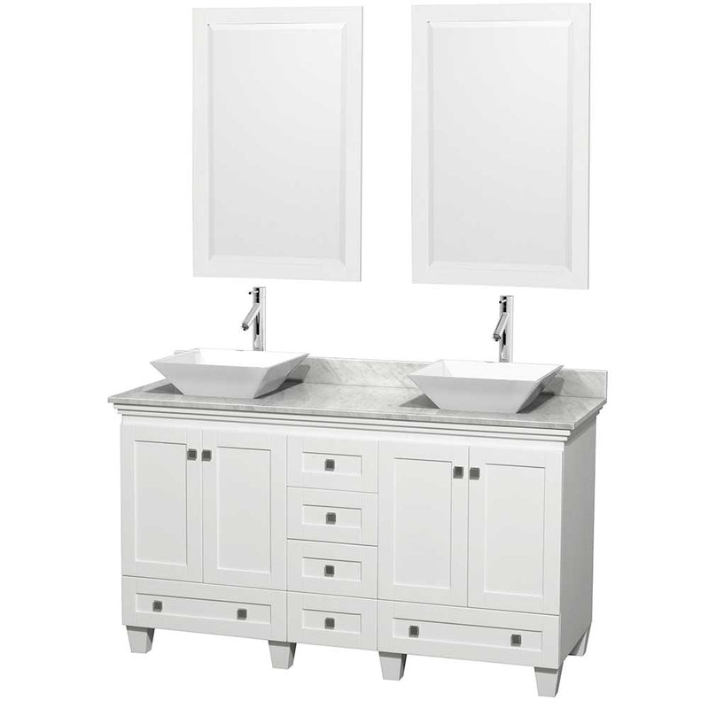 Acclaim 60 Inch Double Bathroom Vanity in White - 28
