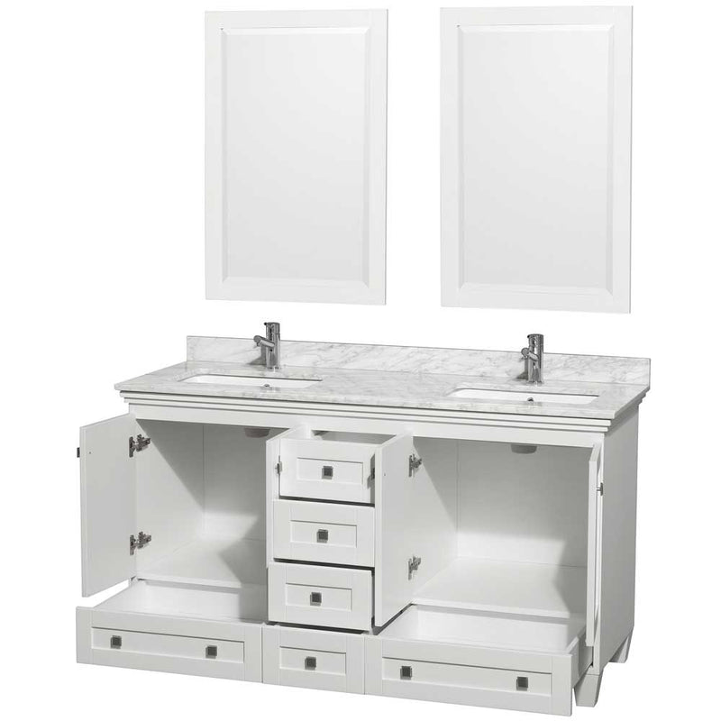 Acclaim 60 Inch Double Bathroom Vanity in White - 33