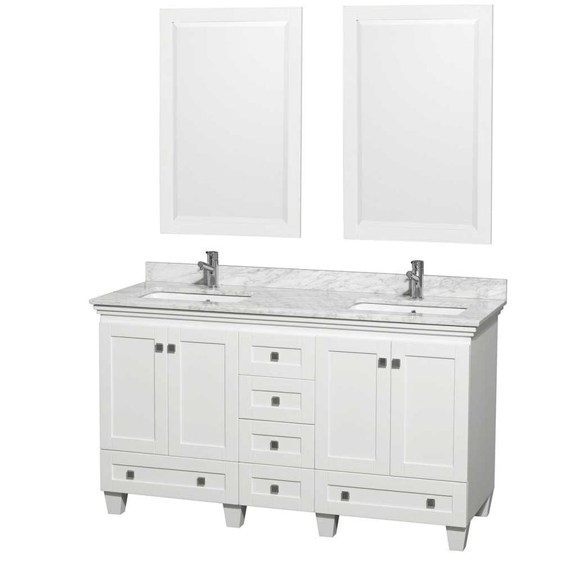 Acclaim 60 Inch Double Bathroom Vanity in White - 32