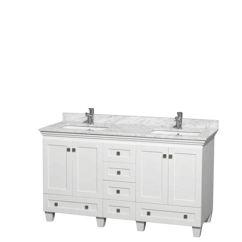 Acclaim 60 Inch Double Bathroom Vanity in White - 30
