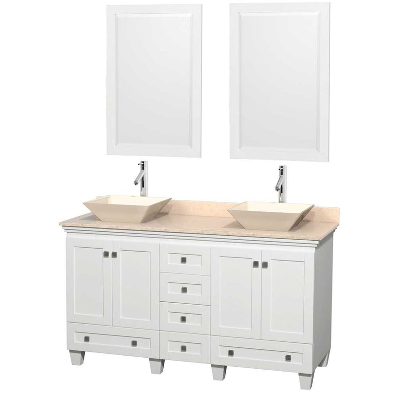 Acclaim 60 Inch Double Bathroom Vanity in White - 5