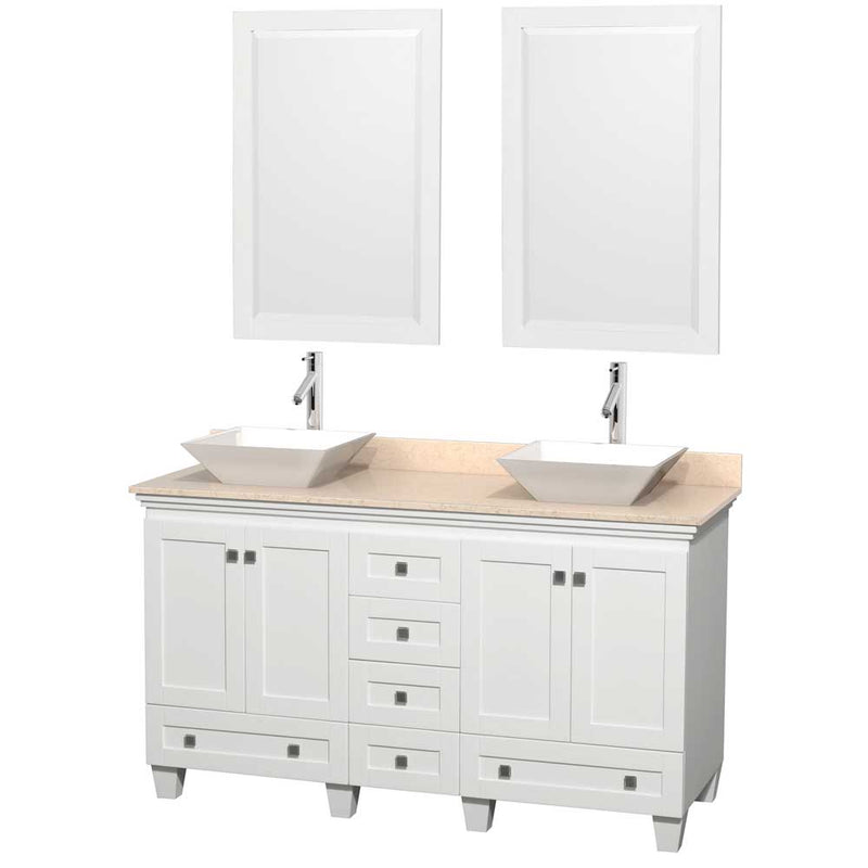 Acclaim 60 Inch Double Bathroom Vanity in White - 9