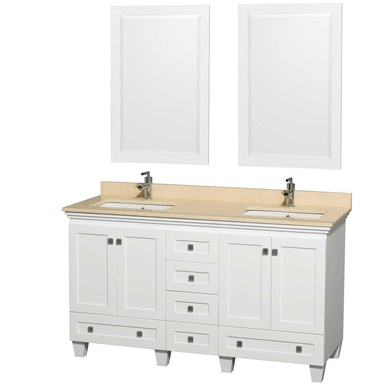 Acclaim 60 Inch Double Bathroom Vanity in White - 13