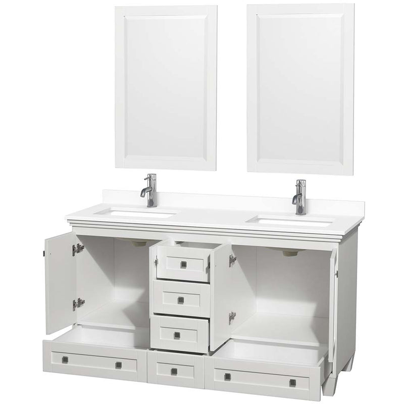 Acclaim 60 Inch Double Bathroom Vanity in White - 38