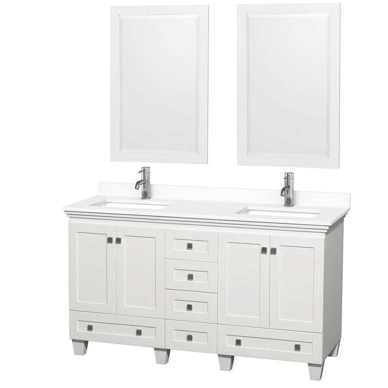 Acclaim 60 Inch Double Bathroom Vanity in White - 37