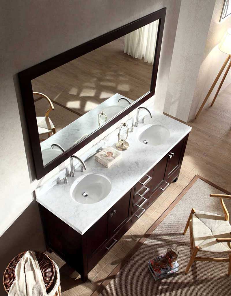 Ariel Bath Cambridge 73" Double Sink Vanity Set in Espresso 3