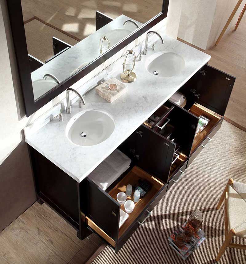 Ariel Bath Cambridge 73" Double Sink Vanity Set in Espresso 4
