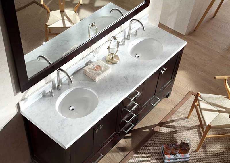 Ariel Bath Cambridge 73" Double Sink Vanity Set in Espresso 5