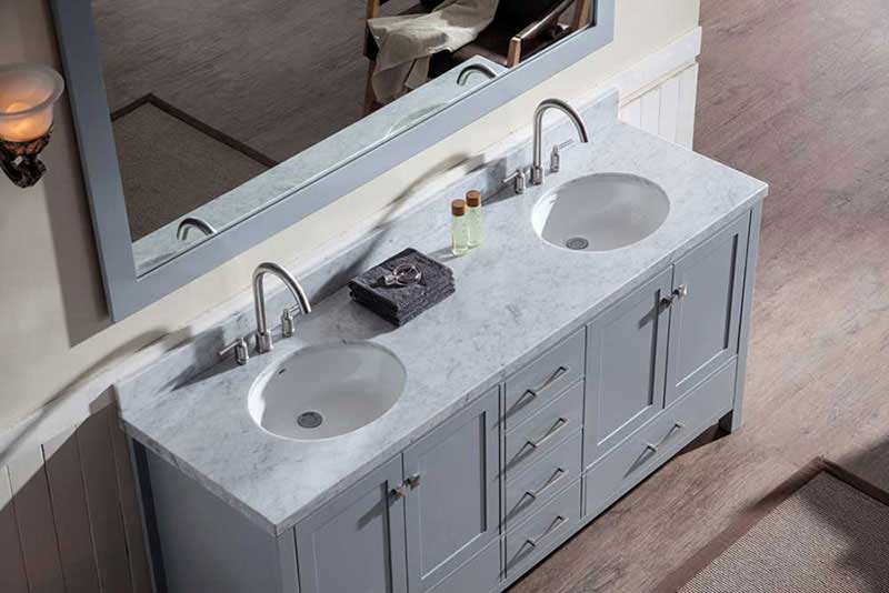 Ariel Cambridge 73" Double Sink Vanity Set in Grey 3