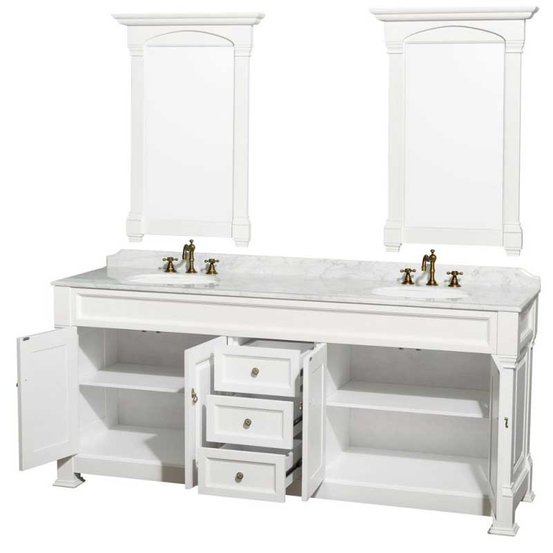 Wyndham Collection Andover 80" Traditional Bathroom Double Vanity Set - White WC-TD80-WHT 4