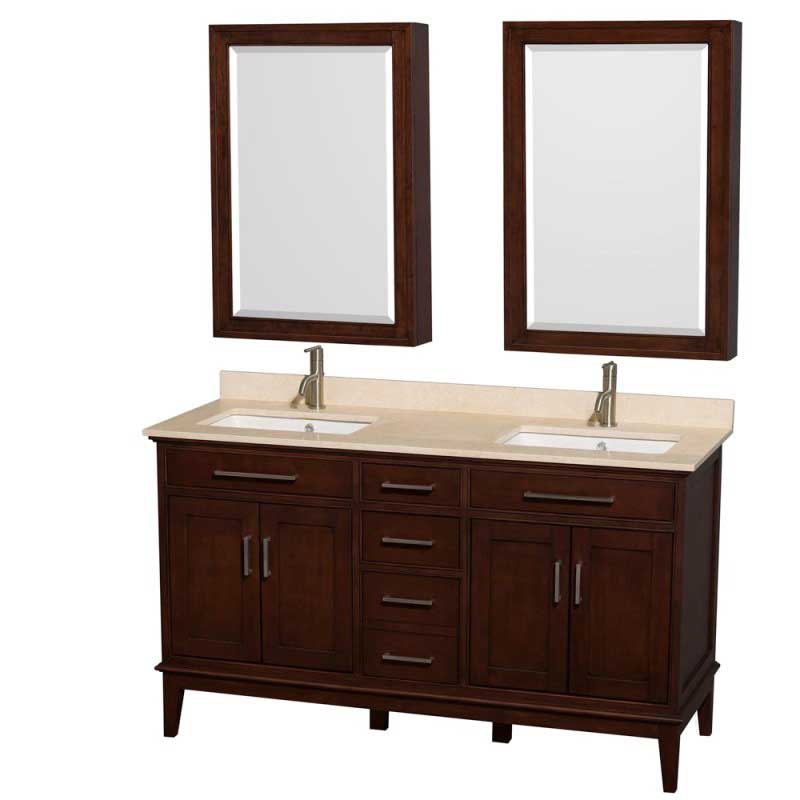 Wyndham Collection Hatton 60" Double Bathroom Vanity - Dark Chestnut WC-1616-60-DBL-VAN-CDK 5