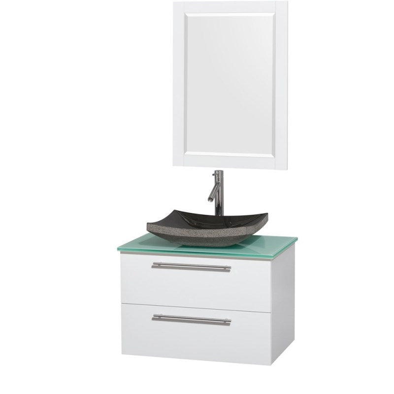 Wyndham Collection Amare 30" Wall-Mounted Bathroom Vanity Set with Vessel Sink - Glossy White WC-R4100-30-WHT 5