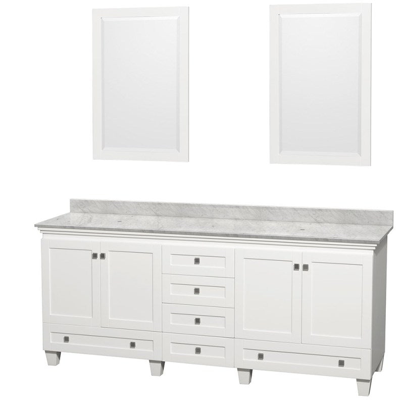 Wyndham Collection Acclaim 80" Double Bathroom Vanity for Vessel Sinks - White WC-CG8000-80-DBL-VAN-WHT 6