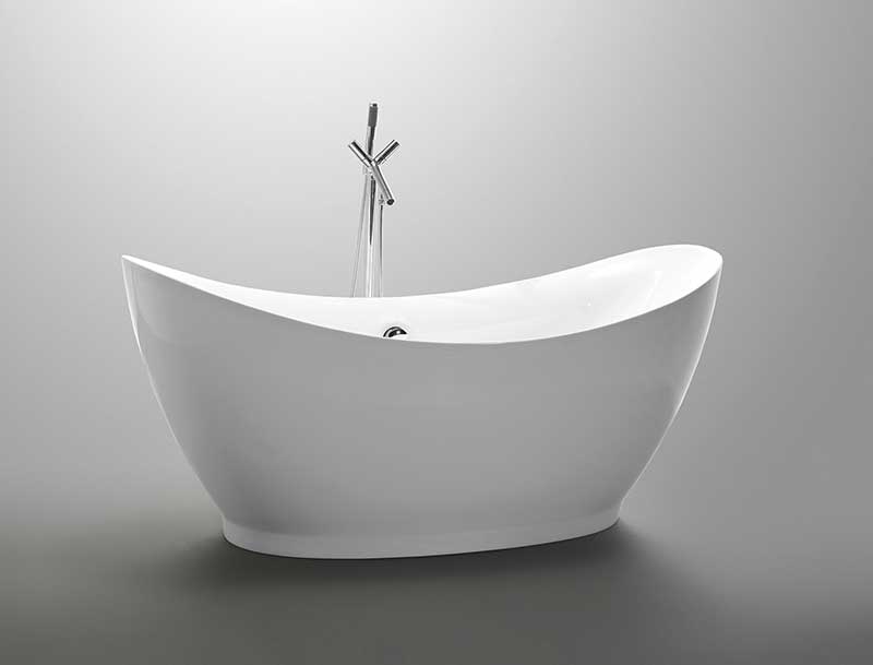 Anzzi Reginald Series 5.67 ft. Freestanding Bathtub in White FT-AZ091 3