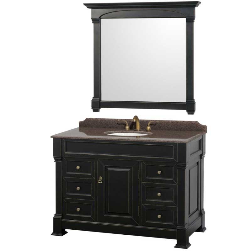 Wyndham Collection Andover 48" Traditional Bathroom Vanity Set - Black WC-TS48-BLK 4