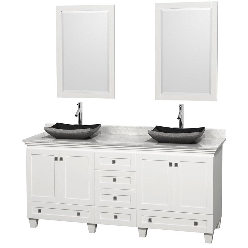 Wyndham Collection Acclaim 72" Double Bathroom Vanity for Vessel Sinks - White WC-CG8000-72-DBL-VAN-WHT 5