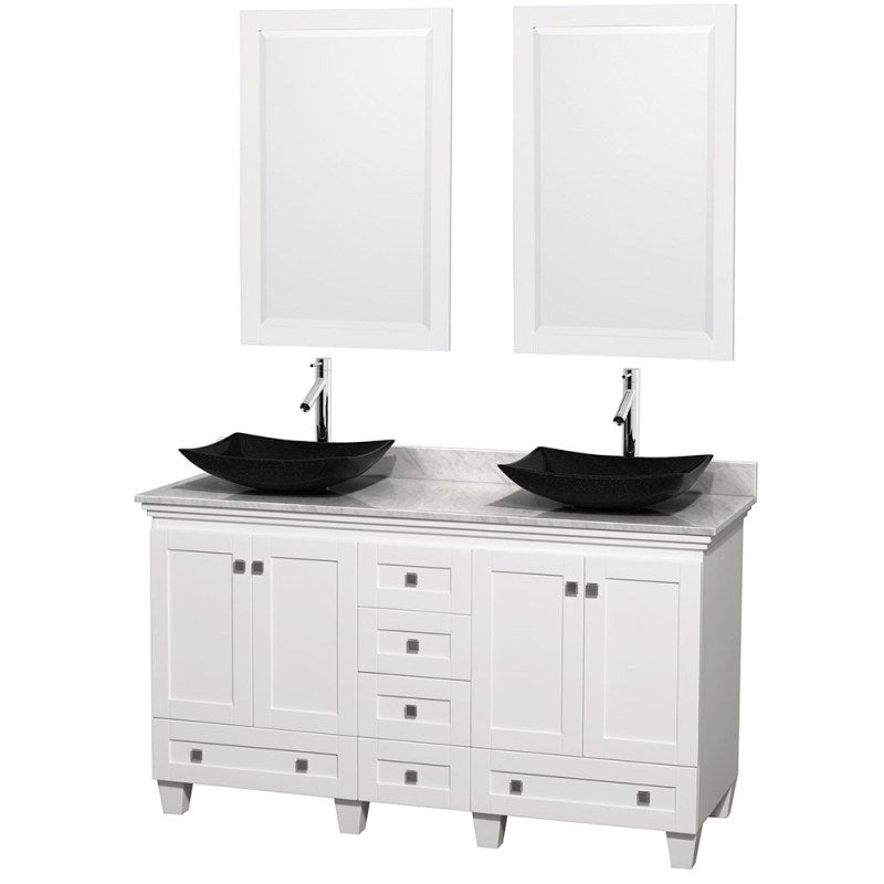 Wyndham Collection Acclaim 60" Double Bathroom Vanity for Vessel Sinks - White WC-CG8000-60-DBL-VAN-WHT 6