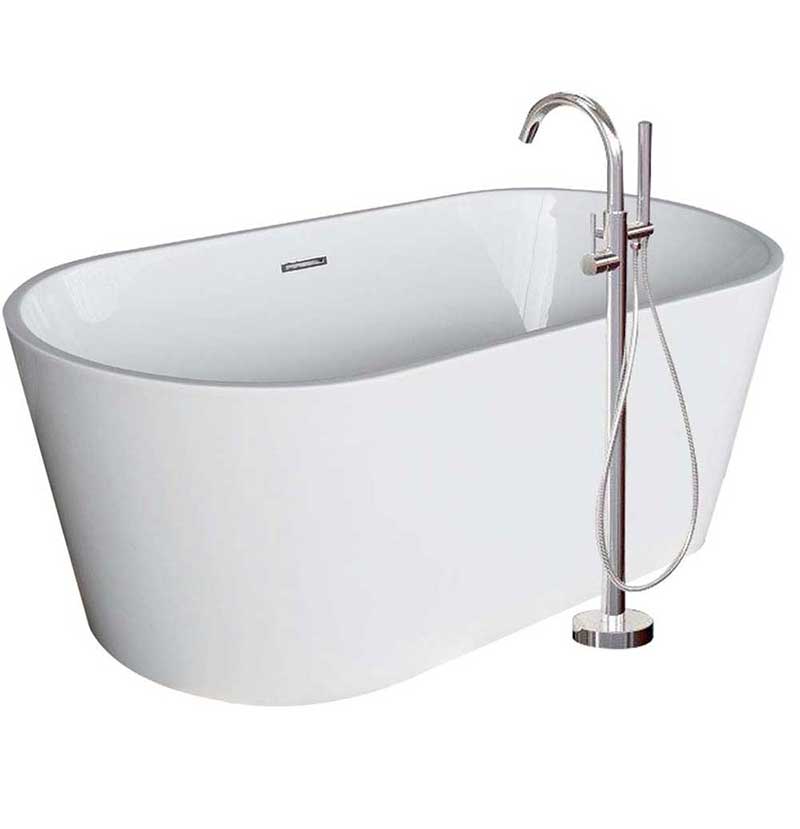 Anzzi Kros Series 2-Handle Freestanding Claw Foot Tub Faucet with Hand shower in Brushed Nickel 2