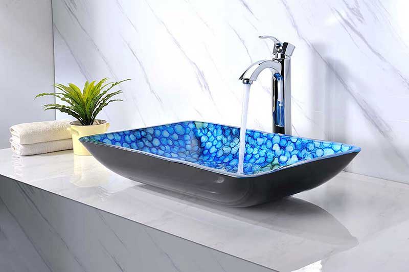 Anzzi Assai Series Deco-Glass Vessel Sink in Lustrous Blue 2