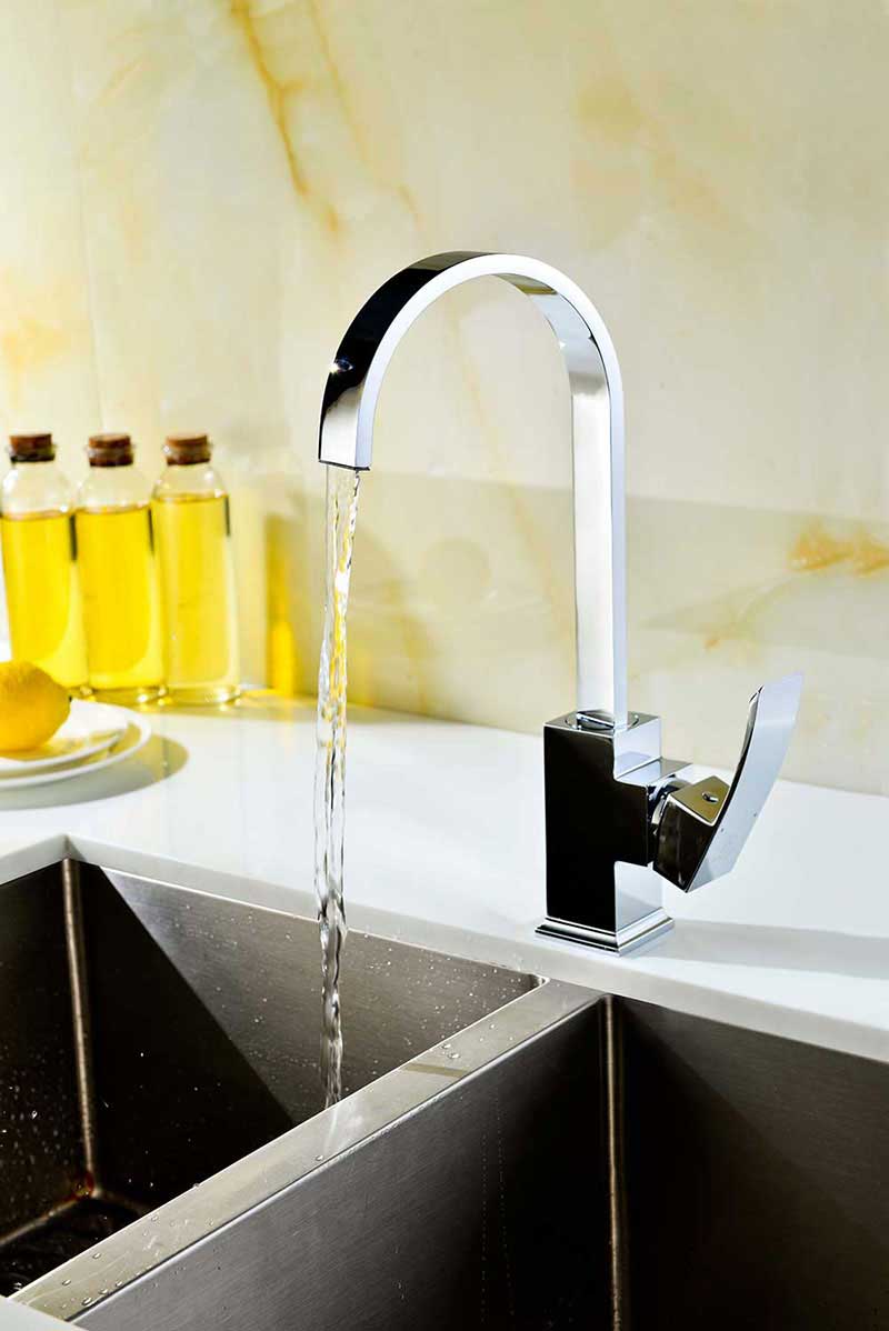 Anzzi Opus Series Single Handle Kitchen Faucet in Polished Chrome 6
