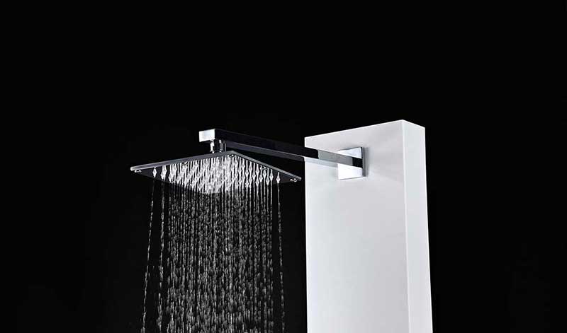 Anzzi VEGA Series 56 in. Full Body Shower Panel System with Heavy Rain Shower and Spray Wand in White 6