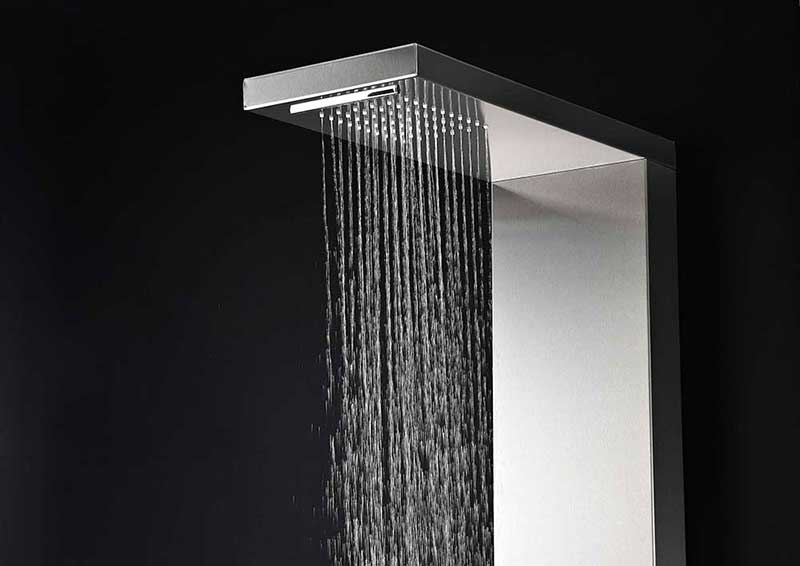 Anzzi EXPANSE Series 64 in. Full Body Shower Panel System with Heavy Rain Shower and Spray Wand in Brushed Steel 4