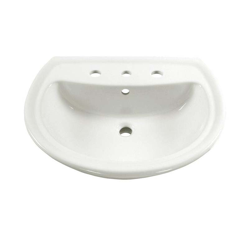 American Standard 0236.008.020 Cadet Pedestal Sink Basin with 8" Faucet Centers in White
